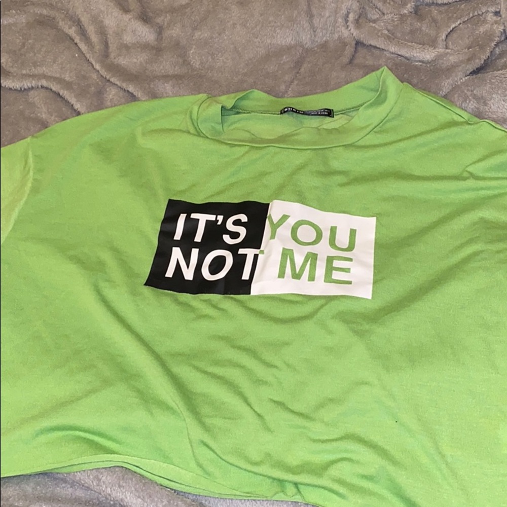 Neon green It’s you not me crop top